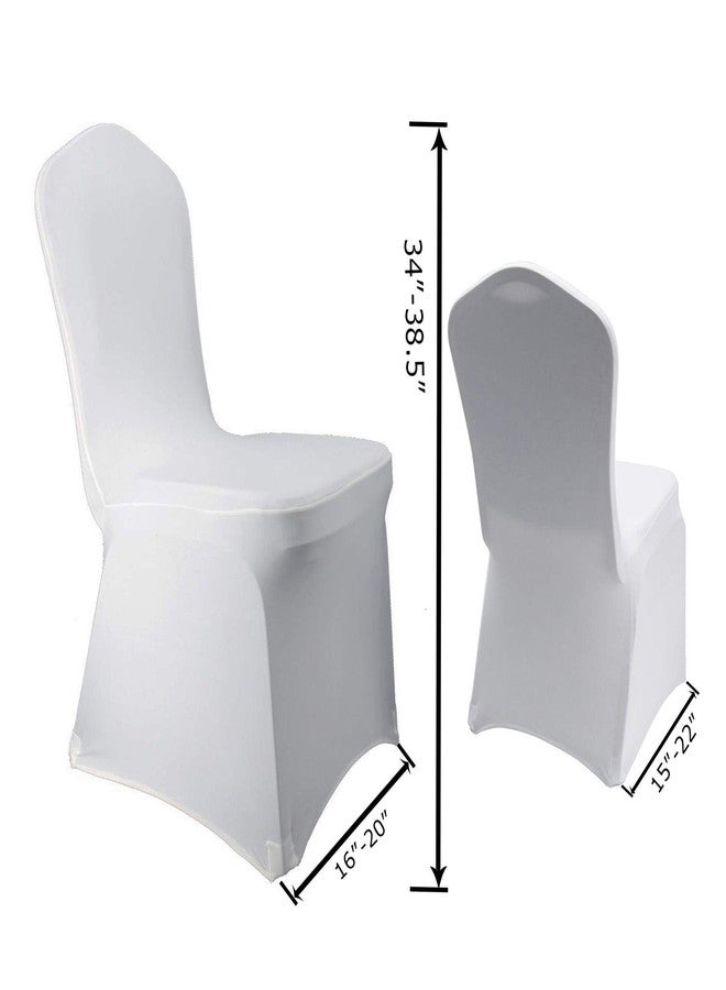 WELMATCH White Stretch Spandex Chair Covers - 12 pcs Wedding Party Dining Scuba Elastic Chair Covers (White, 12) - Image 4